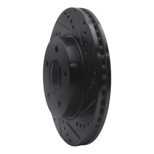 Chrysler LHS Brake Rotor (1) - Front Right - R1 Concepts - Drilled & Slotted - Black - `98-`00